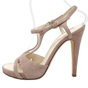 Chanel Mauve Suede Platform Sandals with Interlocking‎ Logo- Size 37